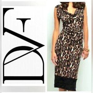Diane von Furstenberg Exclusively for Neiman Marcus Zeke SILK Leopard Dress 14